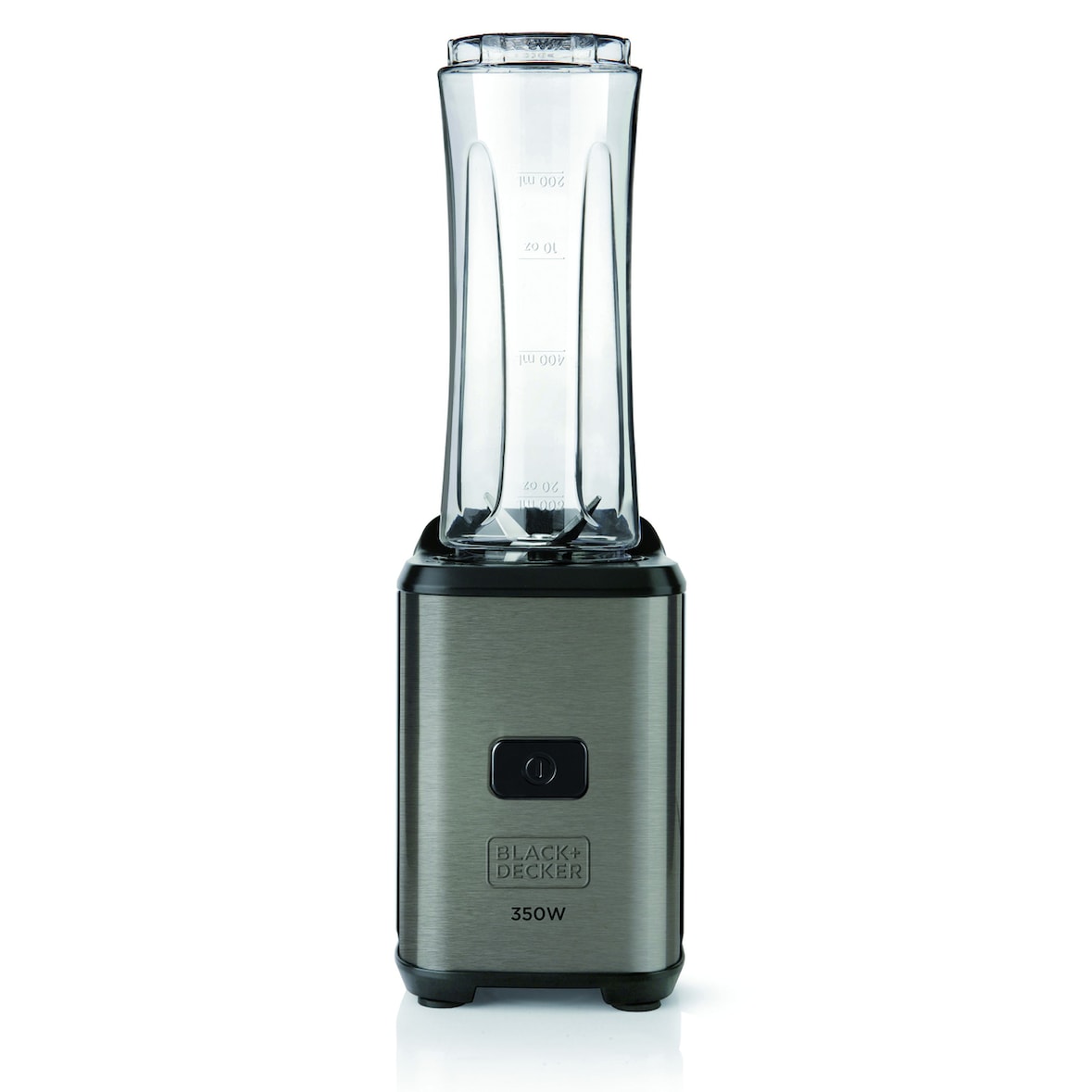 BLACK+DECKER BXJBA350E Batidora de vaso portátil de 350W con dos vasos de 600 ml para llevar, accionable con solo un botón