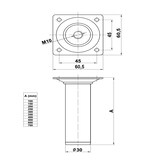 thumbnail of Schrankfuss h 400mm Sofafuss Silber ø 30mm Möbelfuss Tischbein Möbel-Stützfuss