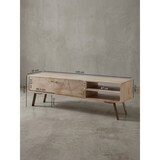 thumbnail of HiFi Lowboard SIKAR Mango Massivholz Landhaus TV Kommode 145x47x35cm, Fernsehschrank Unterschrank mit 2 Türen, Fernsehtisch Ablagefach,