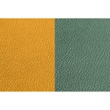 thumbnail of Set de table rectangulaire réversible - 6 pièces - Cuir recyclé jaune moutarde et vert sapin