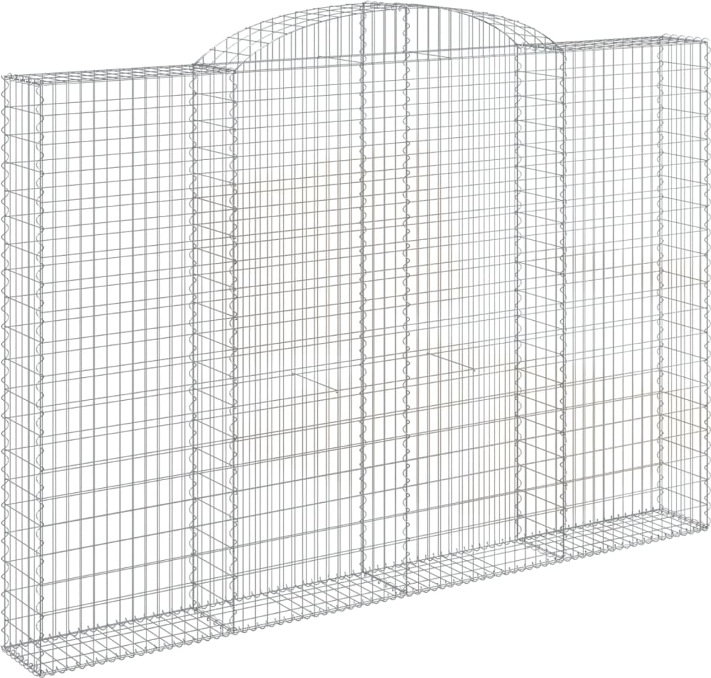 vidaXL Gabione mit Hochbogen 300x30x200/220 cm Verzinktes Eisen
