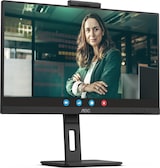 Ein Monitor mit einer eingebauten Kamera und einer Frau.