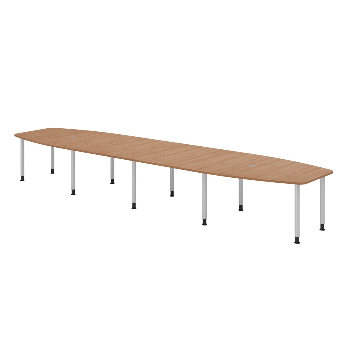 Hammerbacher-Konferenztisch 520cm/10 Rundrohrfüße Nussbaum-VKT52C/N/S