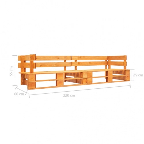 Garten-Palettensofa 2-Sitzer Holz| vidaXL : Farbe - Braun