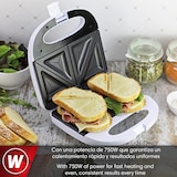 thumbnail of Magefesa Gouda - Sanwichera Blanca para 2 Sandwiches, 820W, Asa Fría al Tacto, Placas Antiadherentes, Regulador de Potencia, Base Antideslizante