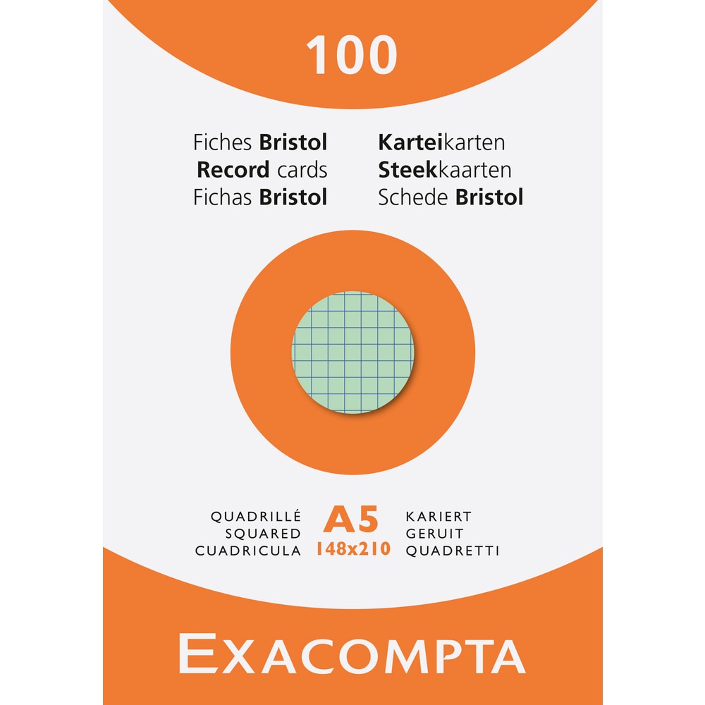 Exacompta Karteikarten A5 kariert sort 100St