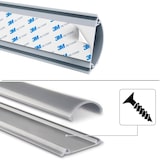 thumbnail of PVC Kabelkanal Halbrund 100/7/2cm Silber-Grau