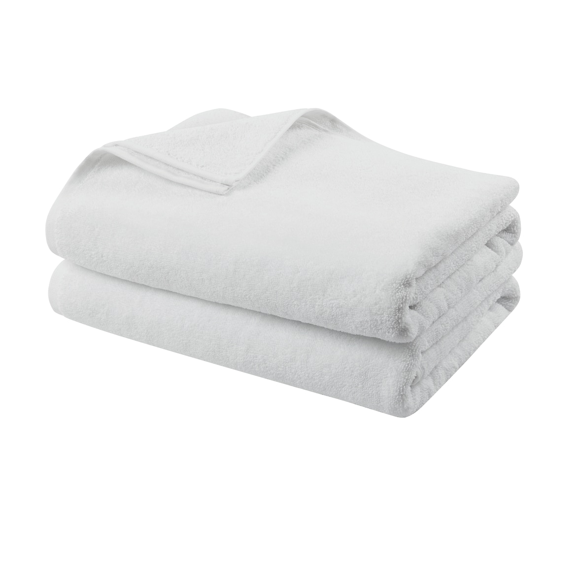 METRO Professional Douche handdoek, katoen, 70 x 140 cm, geschikt voor de droger, wit, 2 stuks