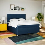 thumbnail of vidaXL Boxspringbett mit Matratze Blau 180x200 cm Stoff