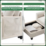 thumbnail of Modernes L-Form Ecksofa 229x149x83 mit USB-Anschluss und Stauraum – Komfortables Sofa mit Kissen und Hocker, Beige