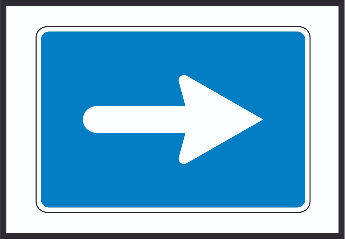 In Pfeilrichtung fahren rechts Symbol A1 Rückseite selbstklebend