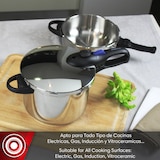 thumbnail of Magefesa Favorit - Olla Express 6L, Acero Inoxidable 18/10, Mango Ergonómico, Cocina Rápida, Fondo Tricapa, Induccion, Limpieza Fácil, Cocina Sana