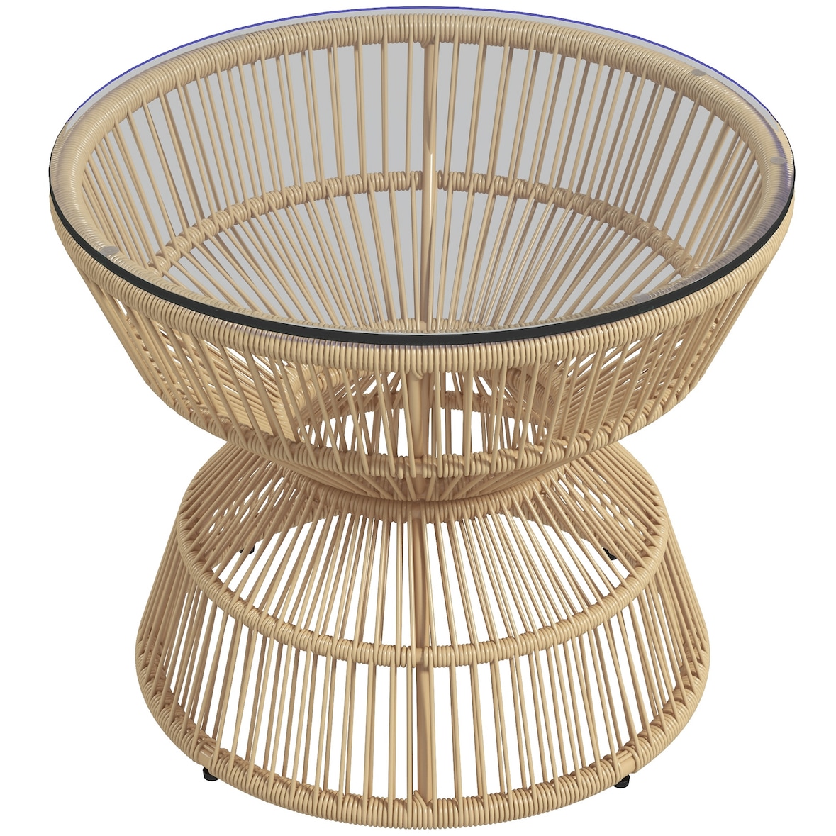 Outsunny - Beistelltisch - Ø60 cm - naturholz