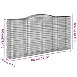 thumbnail of vidaXL Gabionen mit Hochbogen 2 Stk. 400x50x200/220cm Verzinktes Eisen