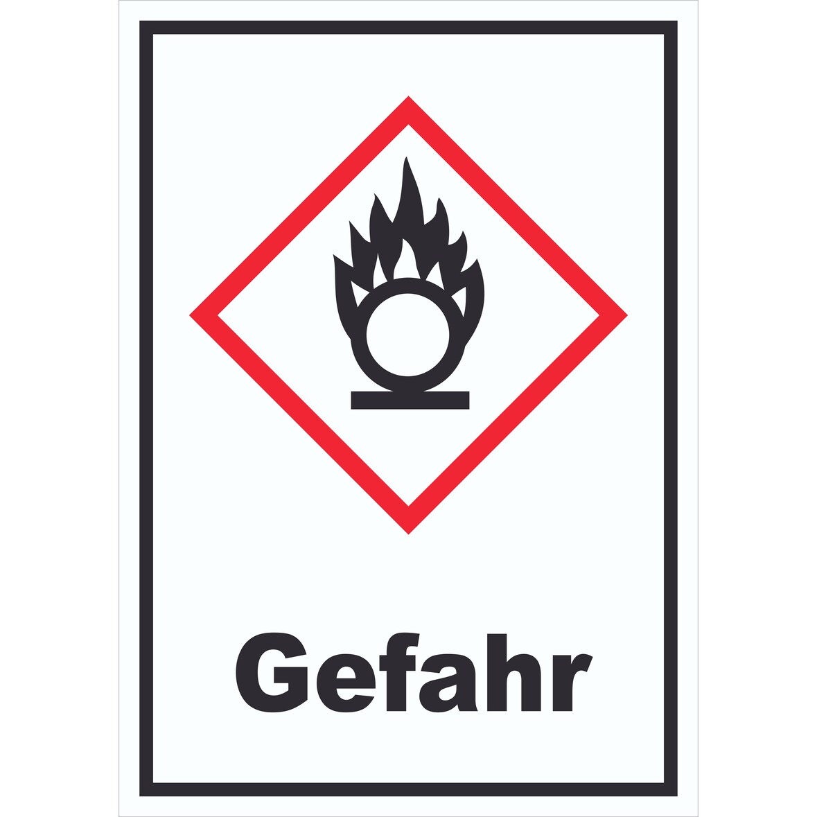 Schild Entzündend wirkend Gefahr Brandfördernd Flamme hochkant A6 (105x148mm)