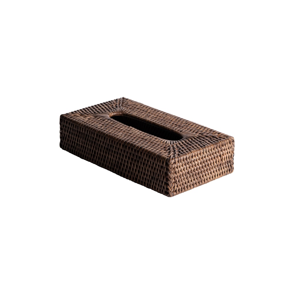 de mouchoir Saya en   26x14x6 cm -  Boite Marron Rectangle Rotin Table Passion 26x14 cm