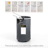 thumbnail of Oreste Luchetta Cesto GRANT ROUND biancheria grigio ruote maniglie etichette Ø40 H65