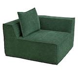 thumbnail of Sofá em L HWC-O54, sofá lounge com otomano, modular extensível direita/esquerda, tecido/têxtil 63x270x190cm ~ verde