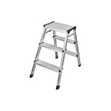 thumbnail of Aluminium opvouwladder met 3 sporten, zilverkleurig, 59x39x60 cm, 7house