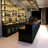 thumbnail of Bar Theke, Empfangstheke & Kassenbereich, Doppelarbeitsplatte, vertikale Streifen, modernes Design, Schwarz 200×60×100cm【HCTG 200】