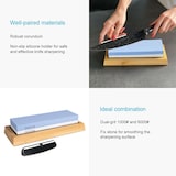 thumbnail of Intirilife 2 in 1 Schleifstein Set Wetzstein 1000 / 6000 mit Silikonhalterung für Messer in Blau - Weiß - 21.3 x 9.2 x 4.6 cm Messerschärfer