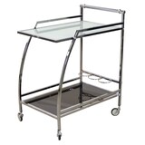 thumbnail of Décoshop26 - Chariot de service bar sur roulettes avec chassis tube en acier revêtement chromé MED05139