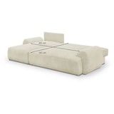thumbnail of Canapé d'angle gauche convertible 3 places MILO - Velours côtelés beige - Coffre de rangement - L 264 x H 84 x P 99/145 cm AUCUNE