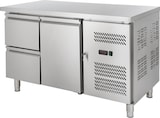 thumbnail of GastroHero Kühltisch ECO 1/2 GN 1/1 214 L Edelstahl Umluftkühlung 0 °C–+8 °C 230 V LED-Thermostat 1350x700x850 mm 1 Tür + 2 Schubladen