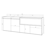 thumbnail of Sideboard, Schrank, Küche, Sideboard, Dielenschrank, 210, 4 Türen, XXL-Elektrokamin, Modern, Eiche _ 418_15