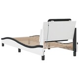 thumbnail of vidaXL Bettgestell mit LED Weiß und Schwarz 90x200 cm Kunstleder