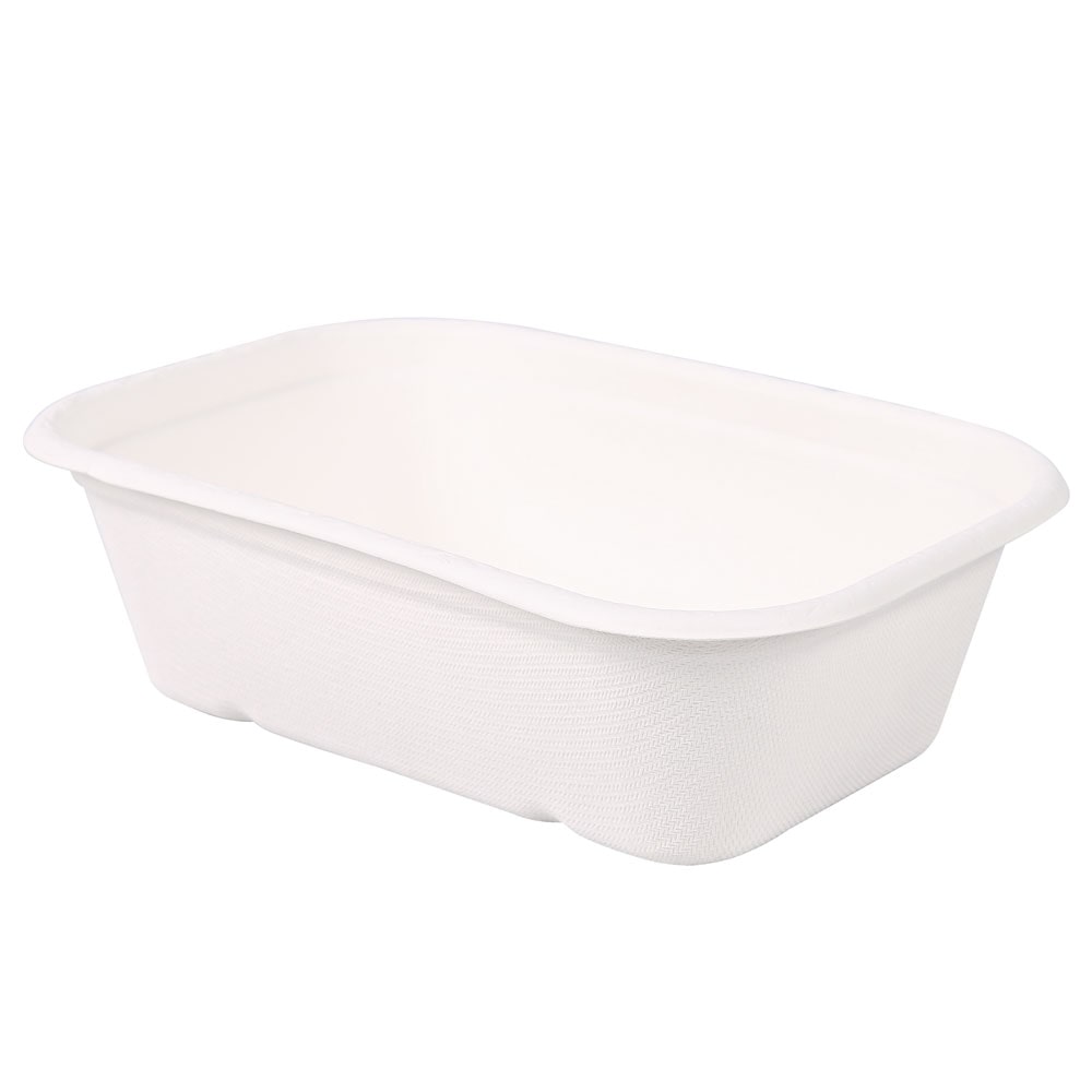 50x BIO Pommesschale Casa aus Zuckerrohr Weiss 500 ml 100% kompostierbar hitzebeständig Schale