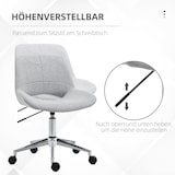 thumbnail of Bürostuhl Drehstuhl höhenverstellbar 83x40x57 cm Hellgrau ohne Armlehnen ergonomische Rückenlehne gepolsterter Sitz atmungsaktiver Stoff
