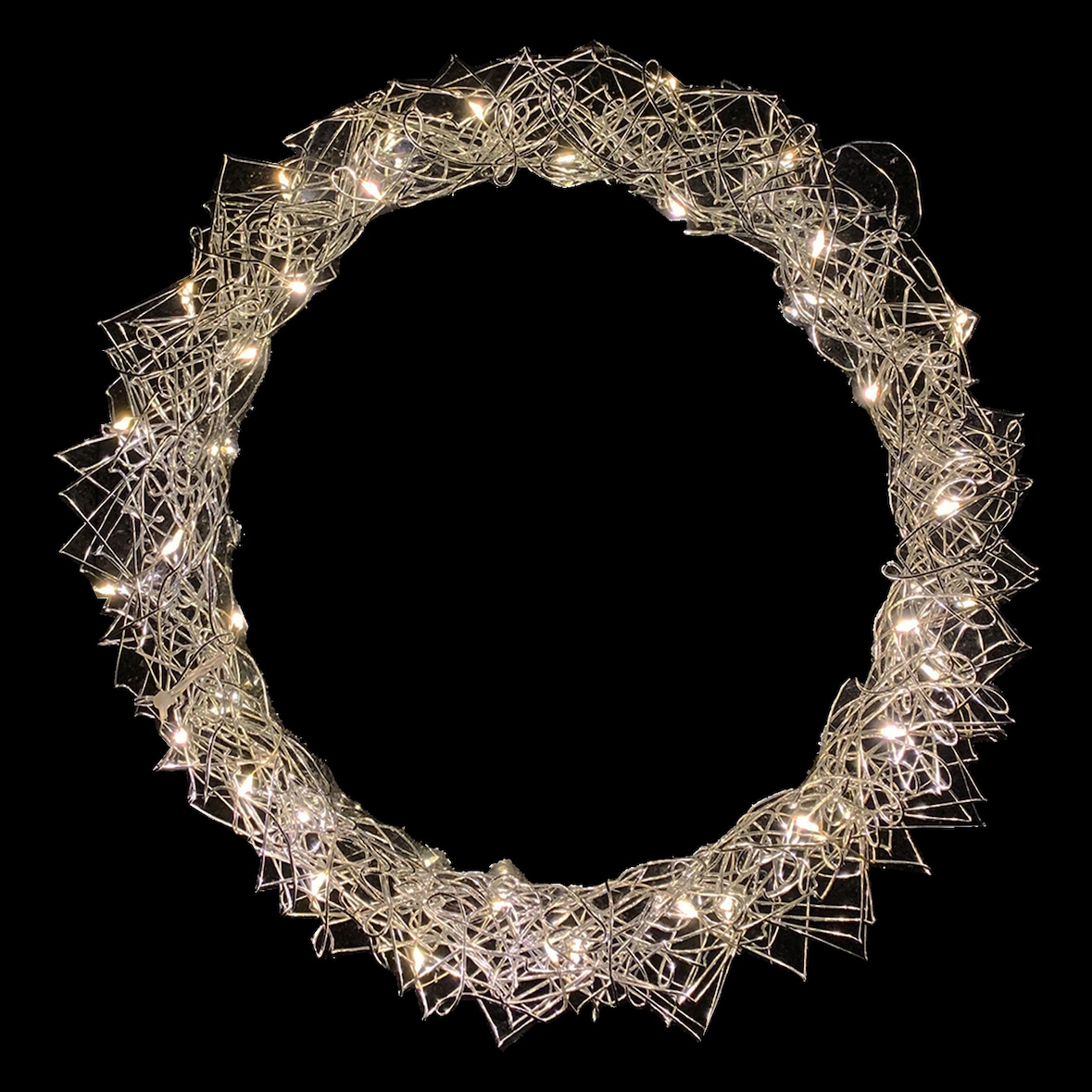 40 LED Hängekranz / Tischkranz Metall Ø30cm warmweiß