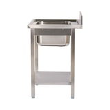 thumbnail of Romux® Évier en Acier Inoxydable avec 1 Cuve 600x700x850 mm Démontable | Évier Industriel avec Bac | Plonge Inox Professionnelle pour Restauration