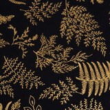 thumbnail of Nappe de Fêtes anti-taches Noir imprimé Feuilles dorées 140 x 360 cm