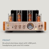 thumbnail of Amp VT Röhrenverstärker HiFi-Verstärker 2x35W RMS BT Opt./Koax./AUX-In Roségold-Metallic