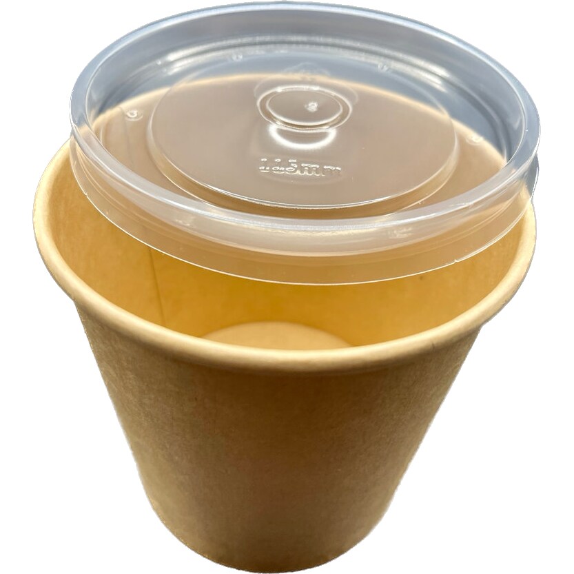 Kombi Suppenbecher aus Pappe mit PP Deckel / 435 ml / 500 Stk.
