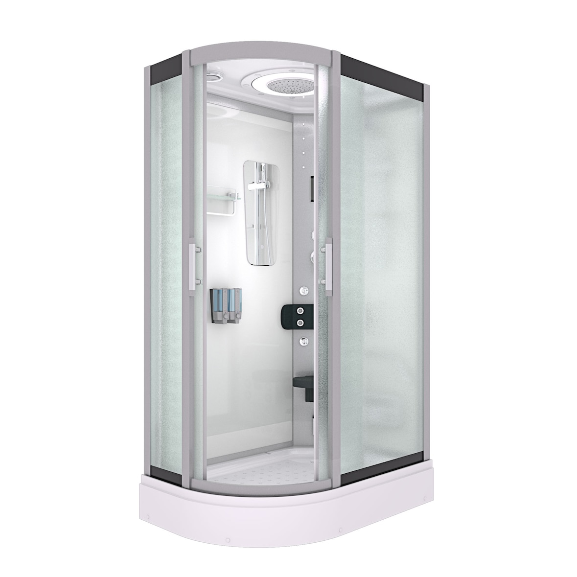Duschkabine Komplettdusche Fertigdusche Dusche D60-70M0L-EC 120x80 cm mit 2K Scheiben Versiegelung