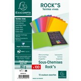 thumbnail of Exacompta - Réf. 800001E - Paquet de 100 sous-chemises ROCK''S 80 g/m2 - dim 22 x 31 cm pour A4 - 10 couleurs