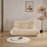 thumbnail of Lounge-Sofa Teddy-Velours Beige 149x114x82 cm mit ergonomischer Form