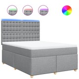 thumbnail of vidaXL Boxspringbett mit Matratze Hellgrau 140x190 cm Stoff