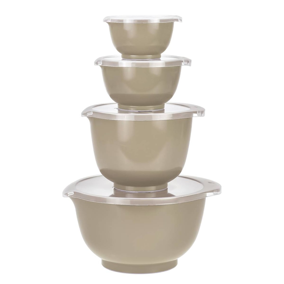 Rosti Rührschüssel Set 4tlg. mit Deckel "Margrethe" New beige (humus) 0,25+0,5+1,5+3,0L
