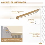 thumbnail of Toldo Manual Retráctil Plegable con Manivela 295x245 cm Toldo Enrollable Aluminio Protección Solar para Ventanas Puertas Balcón Terraza Exterior
