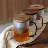 thumbnail of Ogo Living - Tisanière karl 450ml en verre borosilicate anse jade