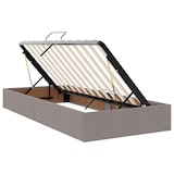 thumbnail of vidaXL Bett mit LED-Lichtleisten mit Kopfteil Taupe 200 x 200 cm Stoff