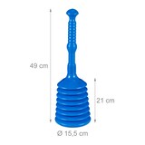 thumbnail of Relaxdays Pümpel mit Saugglocke, HD: 49x15,5 cm, Abflussstampfer Verstopfung, WC, Waschbecken & Dusche, Kunststoff, blau