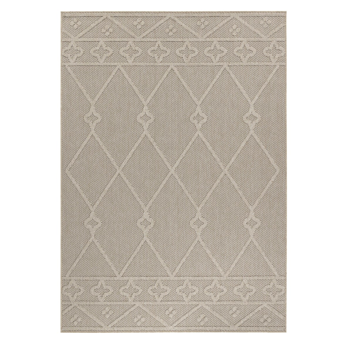 Küchenteppich Berber Robust Waschbar Strapazierfähig Terrasse Garten Beige 200x290 cm OEKO-TEX Schadstoffgeprüft – CORTINA von Kadima Design