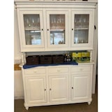 thumbnail of shopinnovativo -Cristalliera 6 ante 3 cassetti arte povera in legno massello e mdf con rifinitura in bianco 158x47x213 H