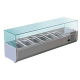 thumbnail of KBS koelopbouw met rechte glasconstructie 1500x395x435 mm GN 1/3 stekker 230V