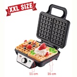 thumbnail of Camry CR3046 Gofrera Eléctrica Profesional 2 Gofres Grandes, Antiadherente Regulador Temperatura, Acero Inox, 1600W, Nero/Argento